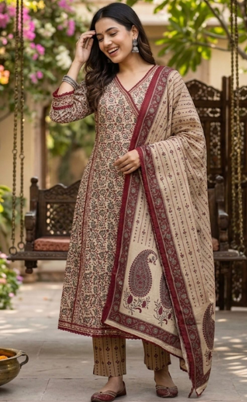 Elegant premium quality Wrap-style Aline suit