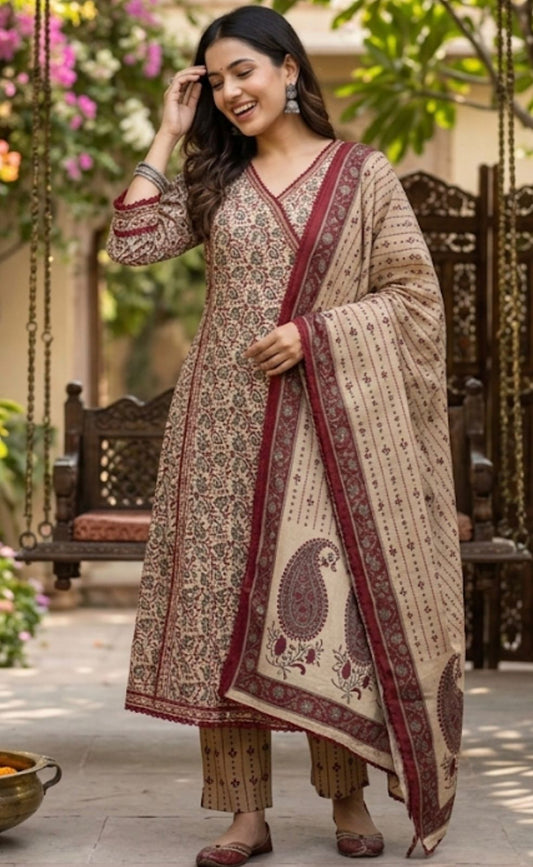 Elegant premium quality Wrap-style Aline suit