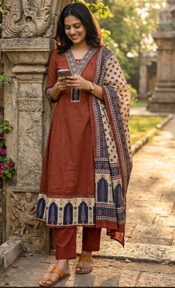 Pure Cotton Aline  suit