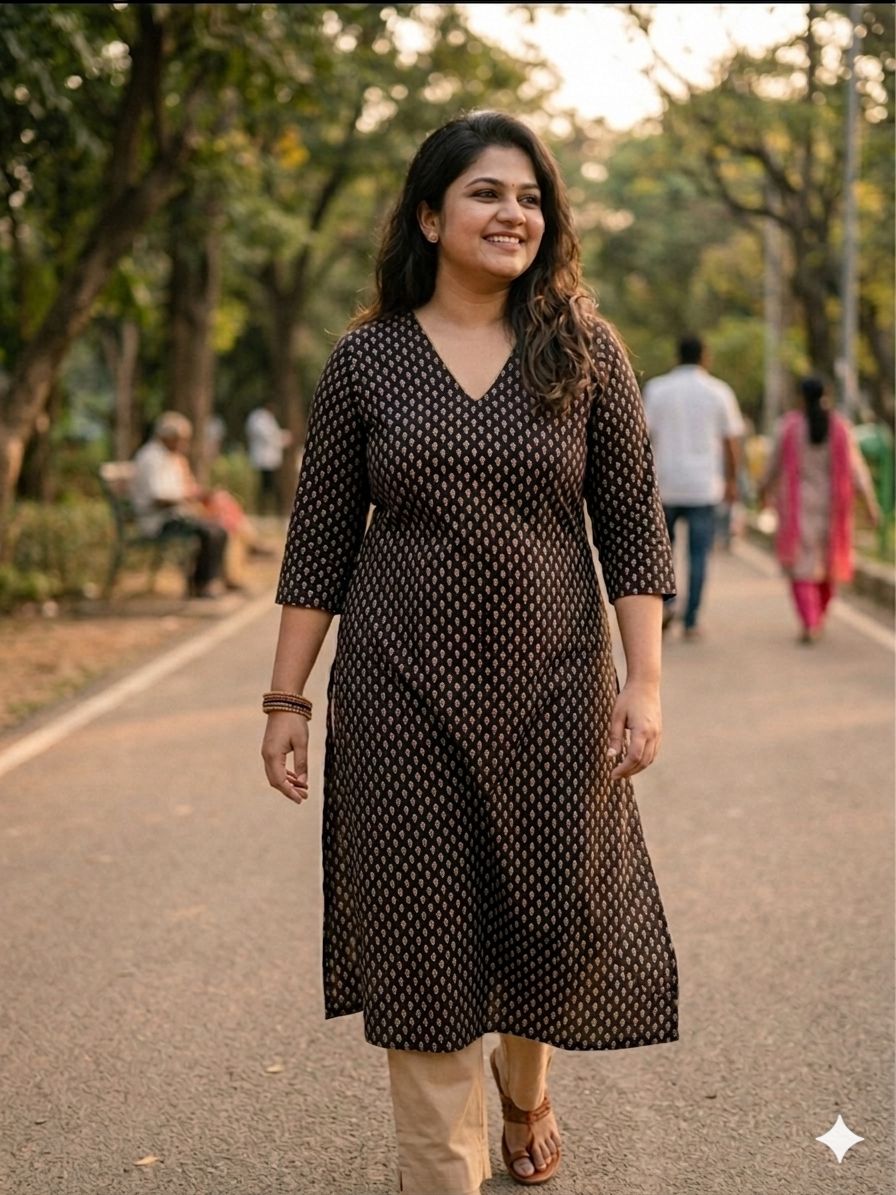 pure cotton branded Kurthi