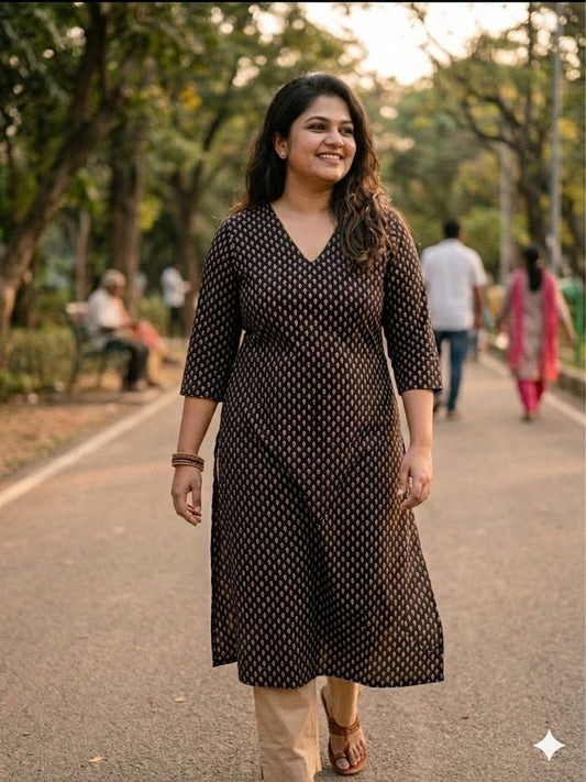 pure cotton branded Kurthi