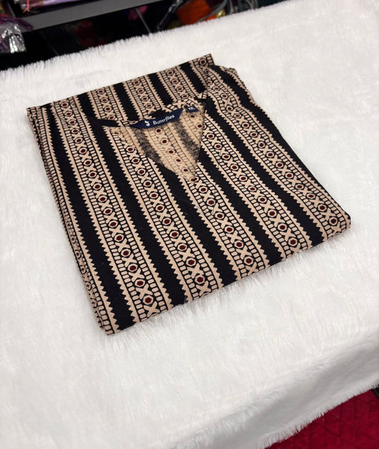 Pure Cotton Branded Straight Cut Kurthi